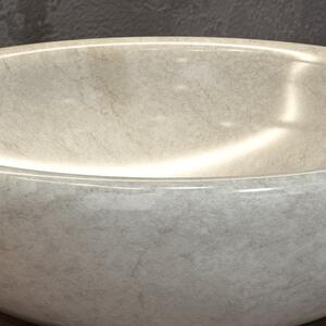 Lavabo in marmo colore crema 40cm con bordo arrotondato Litos-SC40 - KAMALU