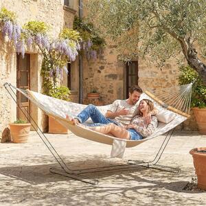 VivaGarden Amaca da Giardino Matrimoniale 325x140 cm con Cuscino in Poliestere colore Bianco Crema