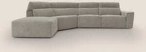 Clark Divano angolare con opzione relax elettrico in tessuto smacchiab