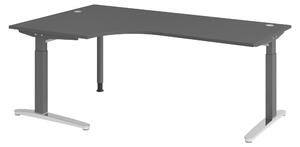 Bümö Scrivania Serie-XB - Decorazione: grafite, dimensioni: scrivania angolare 200 x 120 cm, struttura: grafite/alluminio lucido