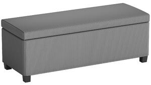 HOMCOM Panca Contenitore Imbottita per Soggiorno, Camera da Letto, Ingresso, Rivestimento in Velluto a Coste, Grigio | Aosom Italy