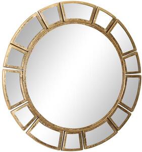 Specchio da parete rotondo con cornice dorata Dinus