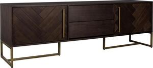 Credenza bassa a spina di pesce con finitura in legno di acacia Class