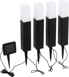 Eglo 48834 Z_SOLAR LED Lampada da giardino quadrupla 4x0,06W 50x50mm Marrone Nero Bianco
