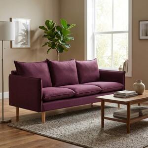 DecHome Divano 3 Posti Scandinavo in Tessuto Dimensioni 188x82x84 cm colore Viola - Ibiza
