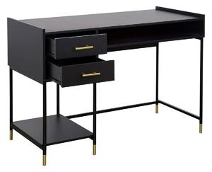 Scrivania Tedy, 2 cassetti, legno e metallo, nero - Atmosphera créateur d'intérieur