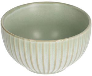 Ciotola in ceramica rigata color verde chiaro Itziar 2 pz