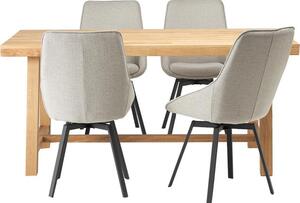 Set tavolo da pranzo Brooklyn con sedie girevoli Alison 5 pz