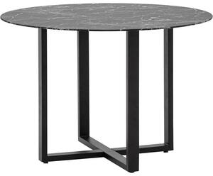 Tavolo rotondo con piano in vetro effetto marmo Connolly, Ø 110 cm