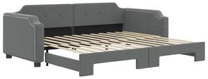 VidaXL Letto da giorno allungabile grigio scuro 90x200 cm in tessuto
