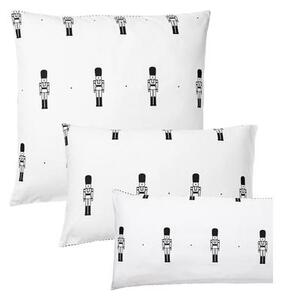 Federa reversibile in flanella con motivo schiaccianoci nero/bianco Noan