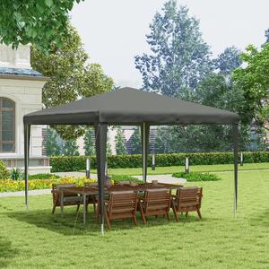 VivaGarden Gazebo da Giardino 3x3m Pieghevole in Acciaio/Tessuto PE con Copertura Anti-UV colore Grigio