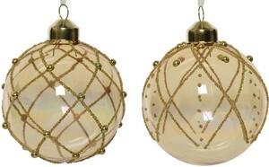 Palline di Natale con perline Flame 6 pz