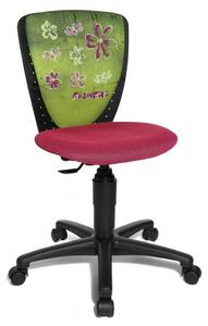 Topstar Nic 70570JD4, sedia da scrivania per bambini, girevole, nera/rosa