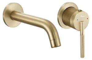 Rubinetto per lavabo da incasso in ottone spazzolato dorato