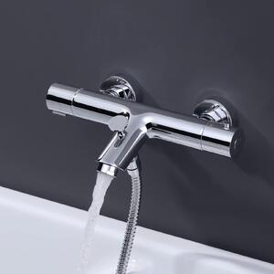 Rubinetto per vasca da bagno con termostato, miscelatore in ottone con protezione anti-scottatura a 38°C