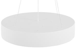 Lampada a sospensione in acciaio bianco con luci a LED integrate in acrilico Anello tondo a sospensione con illuminazione moderna Beliani