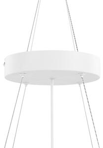 Lampada a sospensione in acciaio bianco con luci a LED integrate in acrilico Anello tondo a sospensione con illuminazione moderna Beliani