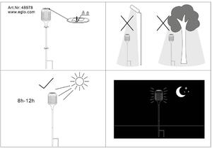 Eglo 48978 Z_SOLAR LED luce da giardino per esterni 1x0,06W Ø125mm nero marrone bianco caldo IP44
