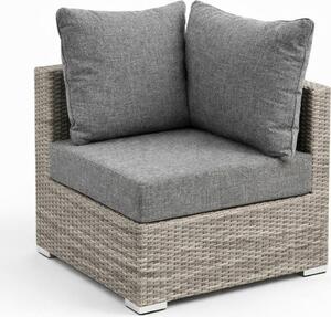 VivaGarden Poltrona da Esterno Angolare Destro in Alluminio/Wicker Dimensioni 77x77x65 cm colore Grigio - Desertico