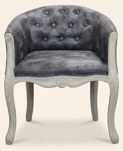 DecHome Poltrona Classica in Ecopelle Dimensioni 61x61x71 colore Grigio - Detroit