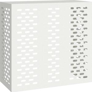 Copertura protettiva per condizionatori marca vidaXL, colore bianco, dimensioni 110 x 50 x 105 cm, realizzata in acciaio zincato