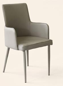 DecHome Poltrona Moderna in Ecopelle Dimensioni 45x49,5x87,5 colore Tortora - Camille