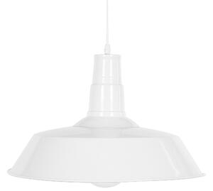 Lampada a sospensione da soffitto a 1 luce bianca con paralume rotondo in alluminio lucido da cucina moderna Beliani