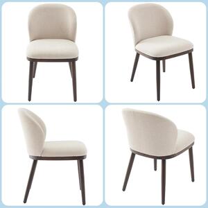 Sedie da pranzo, set da 2 - Sedia per sala da pranzo - Imbottita - Capacità di carico massima: 120 kg - Imbottitura spessa - Gambe in legno - Tessuto resistente alle macchie - Tappi antiscivolo