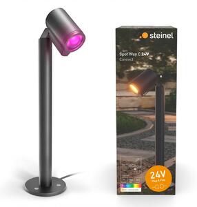 Faretto da giardino Steinel Spot Way C, 24V, RGBWW, 16 milioni di colori, sensore di luminosità, dimmerabile, controllo tramite app, Plug & Play, grado di protezione IP65 – Modello: Faretto da giardino
