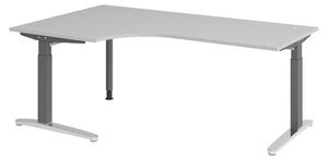 Scrivania bümö serie XB - Decorazione: grigio, dimensioni: scrivania angolare 200 x 120 cm, struttura: grafite/alluminio lucido