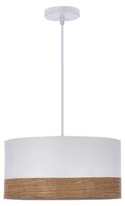 Lampada a sospensione in stile scandinavo BIANCO - 1xE27, 40W, bianco / marrone