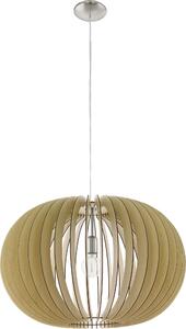 Grande lampada a sospensione in legno marrone chiaro LED adatto Ø 70cm altezza 200cm