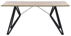 Tavolo da pranzo finitura legno chiaro 160 x 90 cm gambe in metallo Nero cucina industriale Beliani