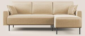 Arthur divano moderno angolare in velluto morbido impermeabile T01 bei