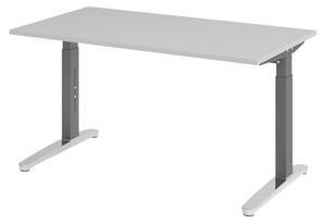 Scrivania bümö Serie XB - Finitura: grigio, struttura: grafite/alluminio lucido, dimensioni: 140 x 80 cm