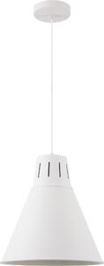 GTV - Lampada a sospensione GIANNI Lampada da soffitto E27 bianco metallo Paralume 32 cm regolabile in altezza Sala da pranzo Soggiorno Cucina Moderno Scandinavo