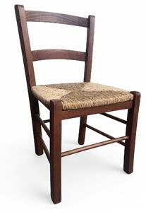 DecHome Sedia per Esterni in Legno con Seduta in Paglia Dimensioni 36,5x39.5x70h cm colore Noce - Venezia