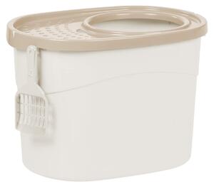 Cestino IRIS OHYAMA con paletta e apertura superiore - 53 x 39 x 56,9 cm - Beige e bianco
