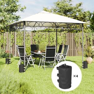 VivaGarden Set 4 Zavorre per Gazebo da Giardino con Maniglie e Cinghie a Strappo 20x32.5 cm colore Nero