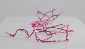 Best Season Catena luminosa a LED, 15 pezzi, circa 2,1 m LED e cavo: rosa, a batteria, 726-06