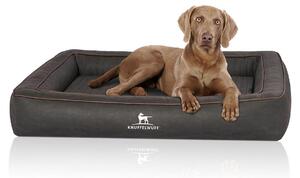Cuccia ortopedica per cani Knuffelwuff in Pelle finta trapuntata al laser Montego 120 x 100 cm nero
