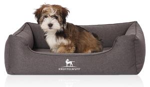 Letto ortopedico per cani Leano in velluto con effetto tessuto a mano, colore nero