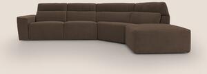 Clark Divano angolare con opzione relax elettrico in tessuto smacchiab