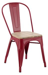 Sedia da giardino Oxford in acciaio con seduta in legno rosso