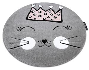Tappeto PETIT CAT GATTO CORONA cerchio grigio