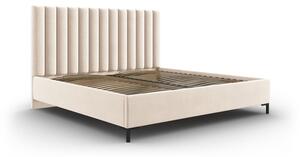 Letto matrimoniale imbottito beige con contenitore con griglia 180x200 cm Casey - Mazzini Beds