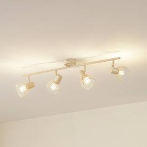 Plafoniera Lindby Piena, beige, a 4 luci, metallo, 70 cm