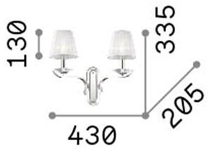 Applique Classica Pegaso Metallo Bianco 2 Luci E14