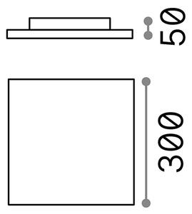 Plafoniera Quadrata Moderna Mib Alluminio-Materie Plastiche Bianco Led 19W 4000K